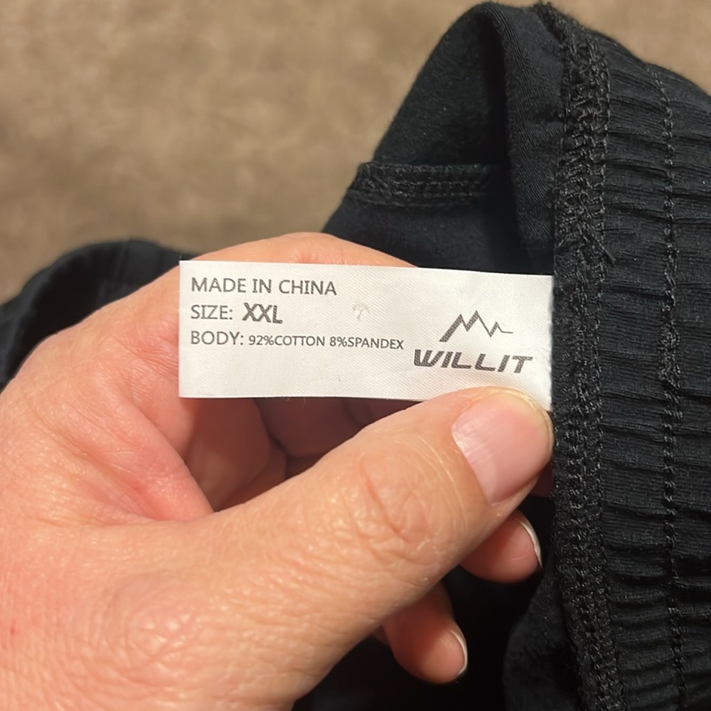 Willet black elastic drawstring waist mens soft pants - Picture 8 of 8
